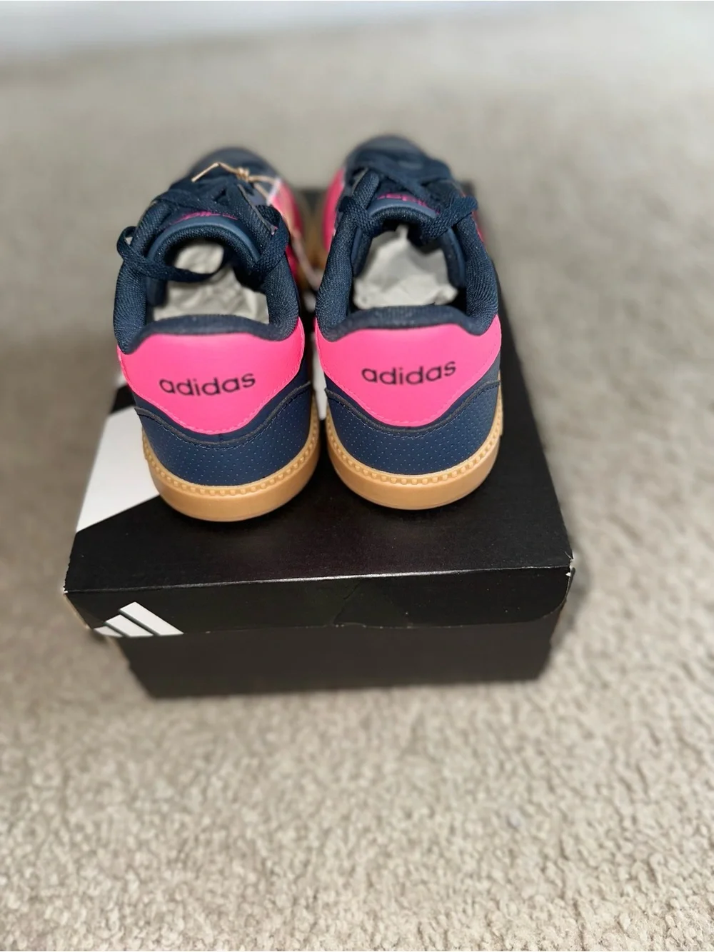 adidas Kids Navy Blue Pink Gum Sole Sneakers
